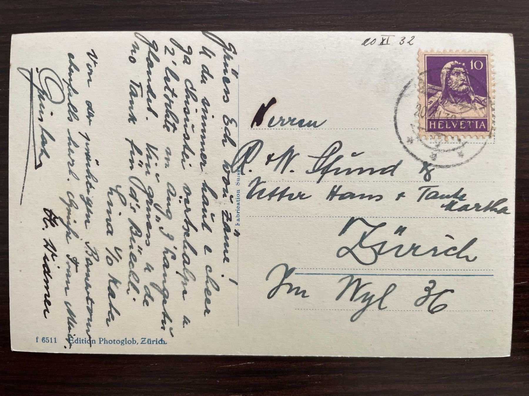 Cartoline postali: LANGENTHAL Ortspartie mit Hotel Kreuz, Oldtimer, 1932 – Usato da Wald ZH venduto da TLILEF 1