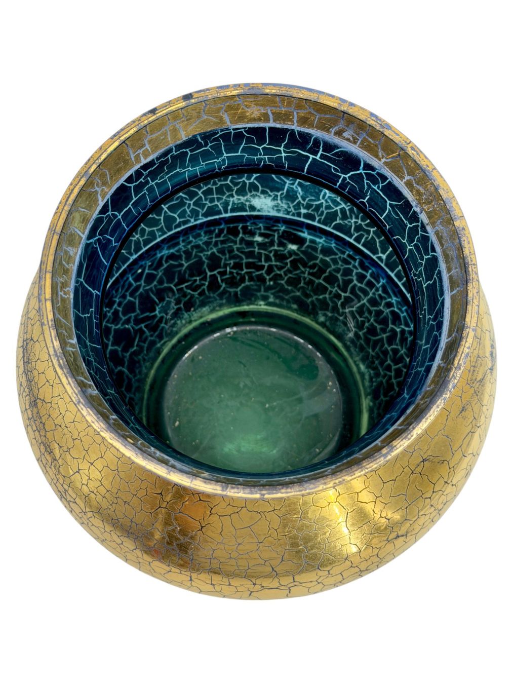 Vasi & Recipienti: Vase de Saint-Prex émaillé bleu décor doré craquelé de 1935 – Usato da Morges venduto da vintix 5