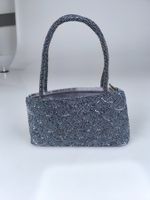 Vintage-Handtasche Grau/Silber-Töne