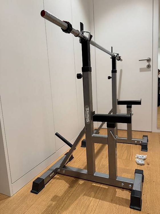 Taurus Langhantelständer Squat Rack opt mit Hantelstange (Gebraucht) in ...