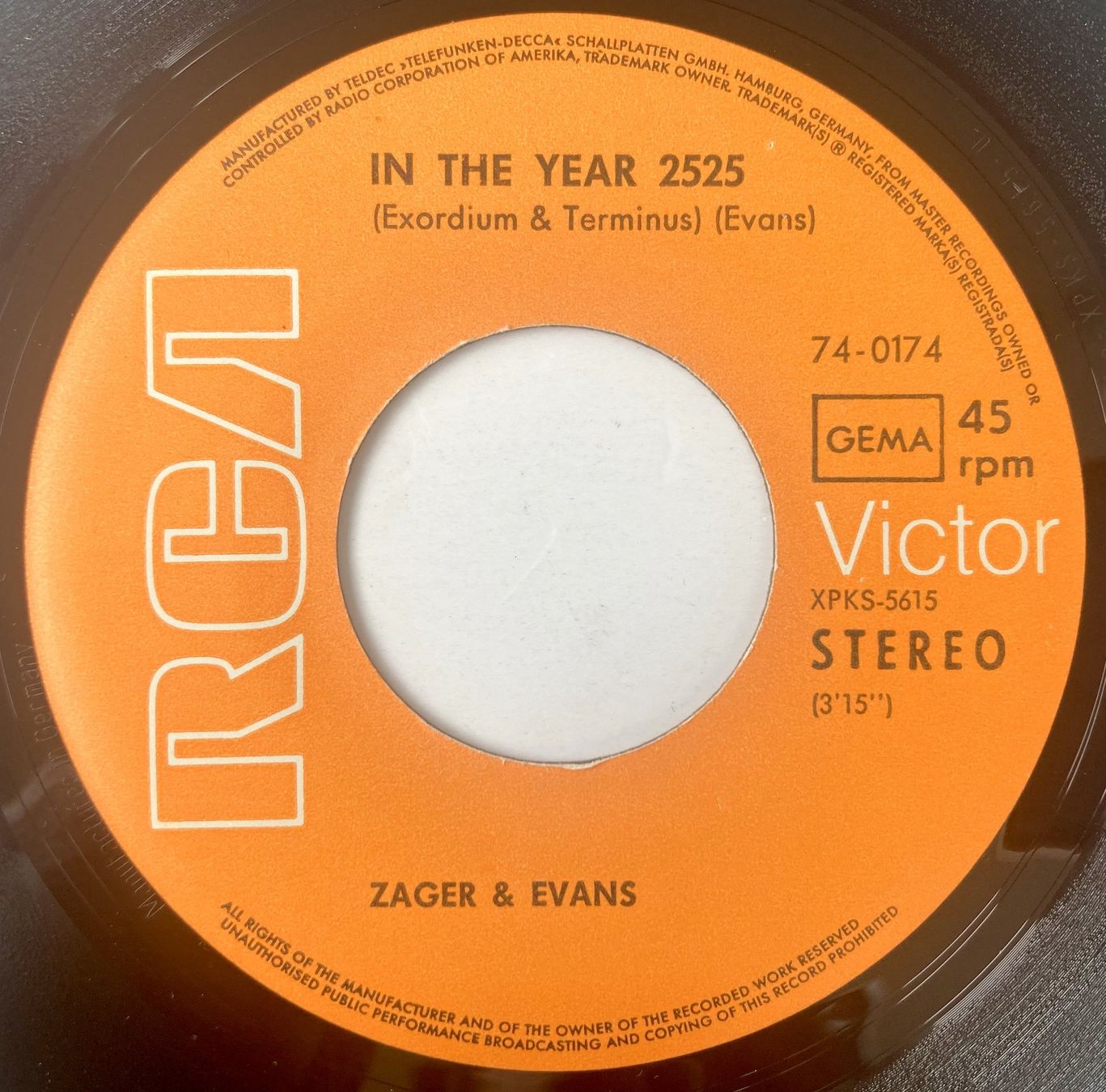 Vinyles: ZAGER & EVANS - IN THE YEAR 2525 – D'occasion à Bottens par hotter-than-hell 2