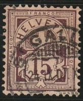 Ziffer 15 Rp mit sauberem Stempel ST.GALLEM 24.IX.01