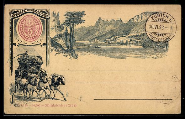 Ansichtskarten: Vorläufer-Lithographie Schweizer Postku – Gebraucht aus Berlin von bartko-reher