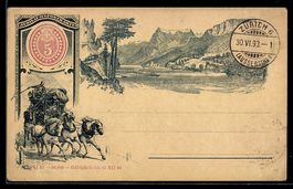 Vorläufer-Lithographie Schweizer Postku
