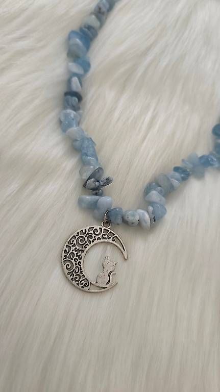 Catenine: Collier aigue marine lune – Usato da Cheseaux-Lausanne venduto da Ana_Gandarinho 1
