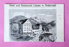 Andermatt - Restaurant -  Hotel Löwen - Gaststube - Werbung