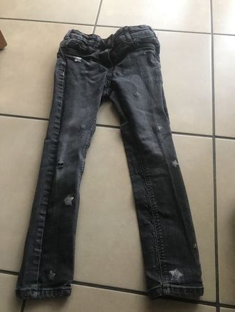 Mädchen Jeans Hose schwarz Sterne 116