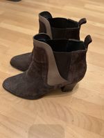 Leder Stiefelette Braun Samt Navyboot  Gr.35-36