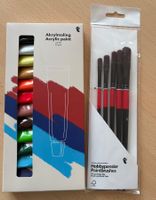 -12- Acryl-Farben mit -5- Pinseln / orginalverpackt