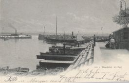 Ansichtskarte Neuchâtel Le Port Hafen Dampfschiff 1906