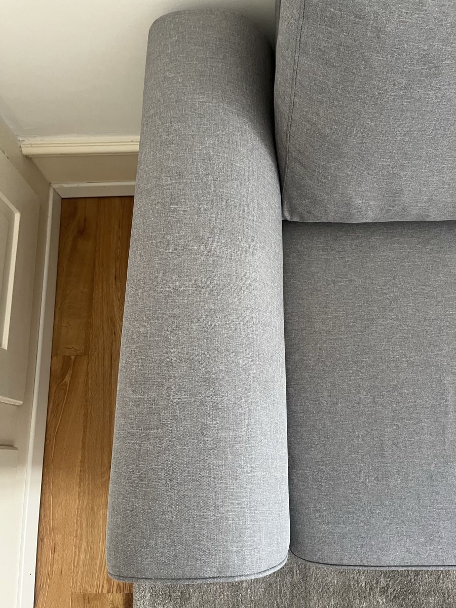 Sofas: Ecksofa Schlaffunktion Bettkasten Grau Stoff ca. 250cm – D'occasion à St. Gallen par cha_gk52 3