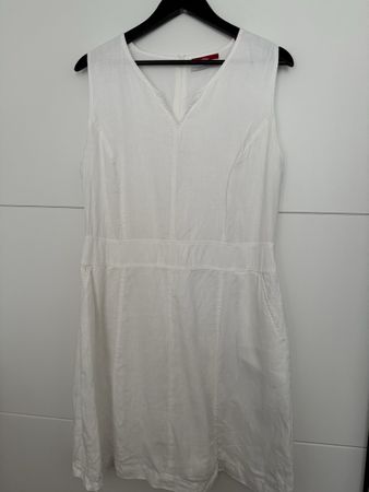 S.Oliver Kleid, Weiss, Gr. 42, 100% Leinen, Sommerlich☀️
