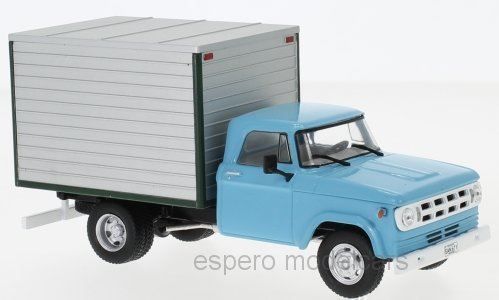 Dodge Modellini d'auto: Dodge D-400 Box Van / Lieferwagen 1971 hellblau / silber – Nuovo e nell'imballaggio originale da Gerlafingen venduto da espero88