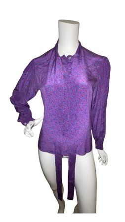 Saint Laurent Seidenbluse, Vintage Style, Grösse 38/M
