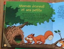 Trois livres: Poule, Ecureuil, Vache - animaux ferme & forêt