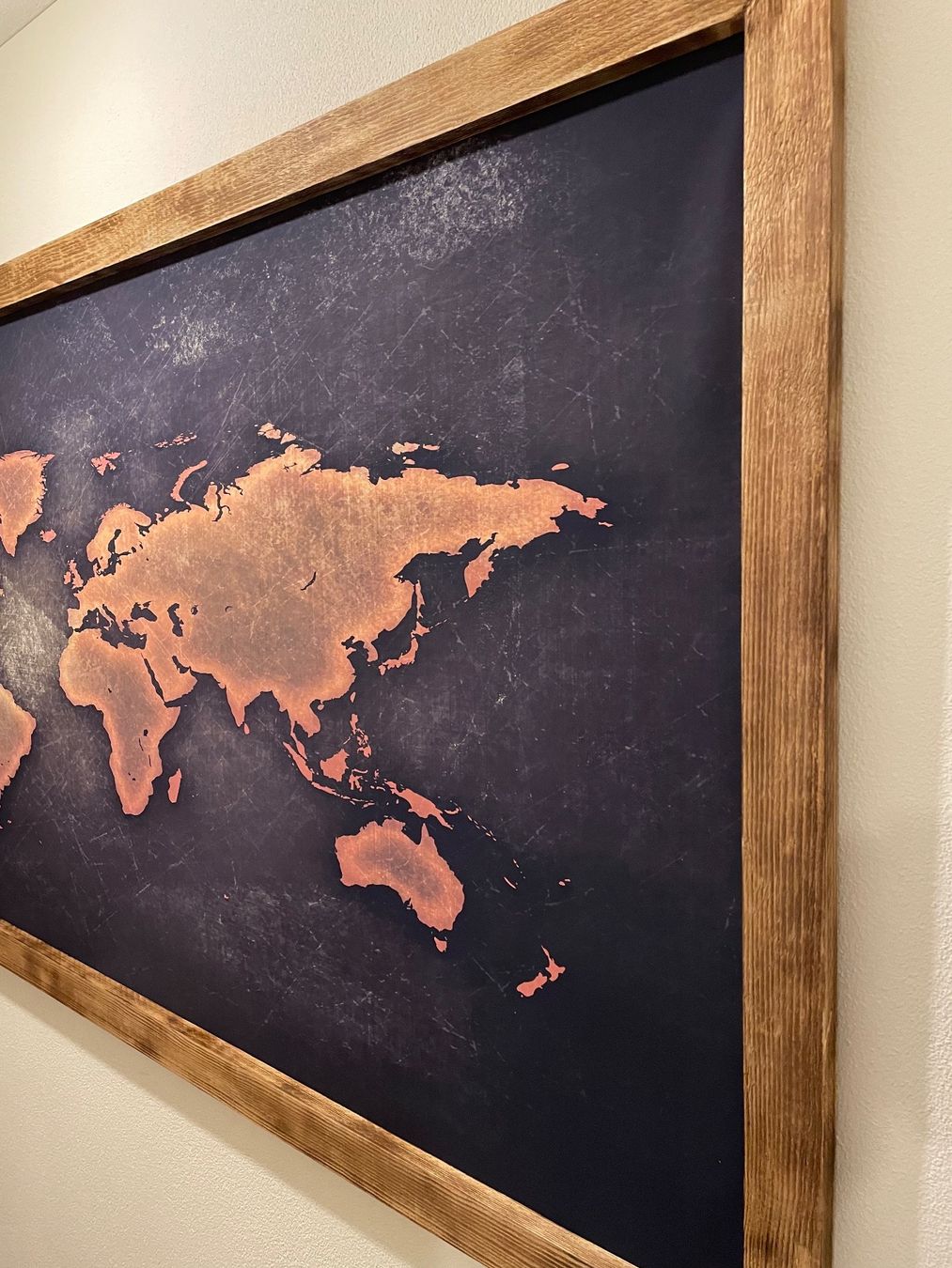 Foto & Immagini: Weltkarte Bild Kunstdruck auf Leinwand – Usato da Brunnen venduto da Holz-style 3