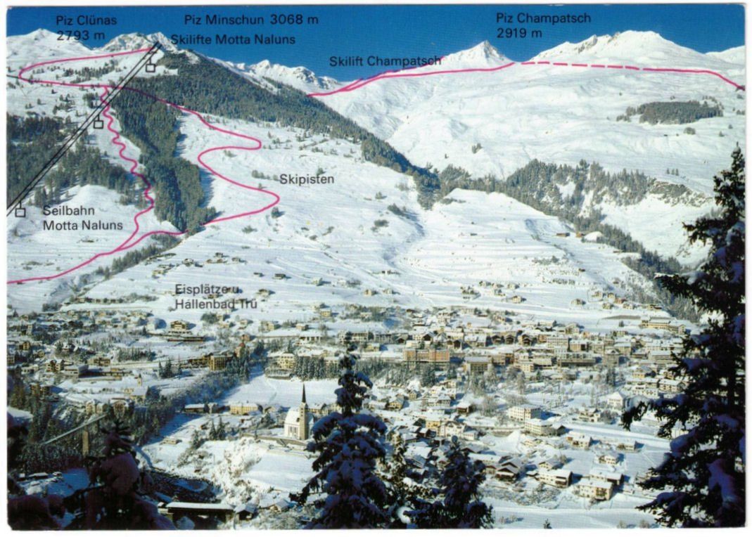 Ansichtskarten: Scuol - Pistenplan – Gebraucht aus Binningen von Mountainrider