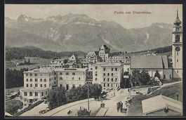 Pontresina, Strassenpartie mit Hotel Sar