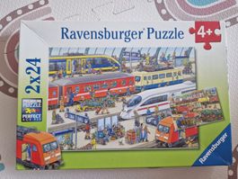 2 Ravensburger Kinderpuzzle ab 4 Jahren, Züge