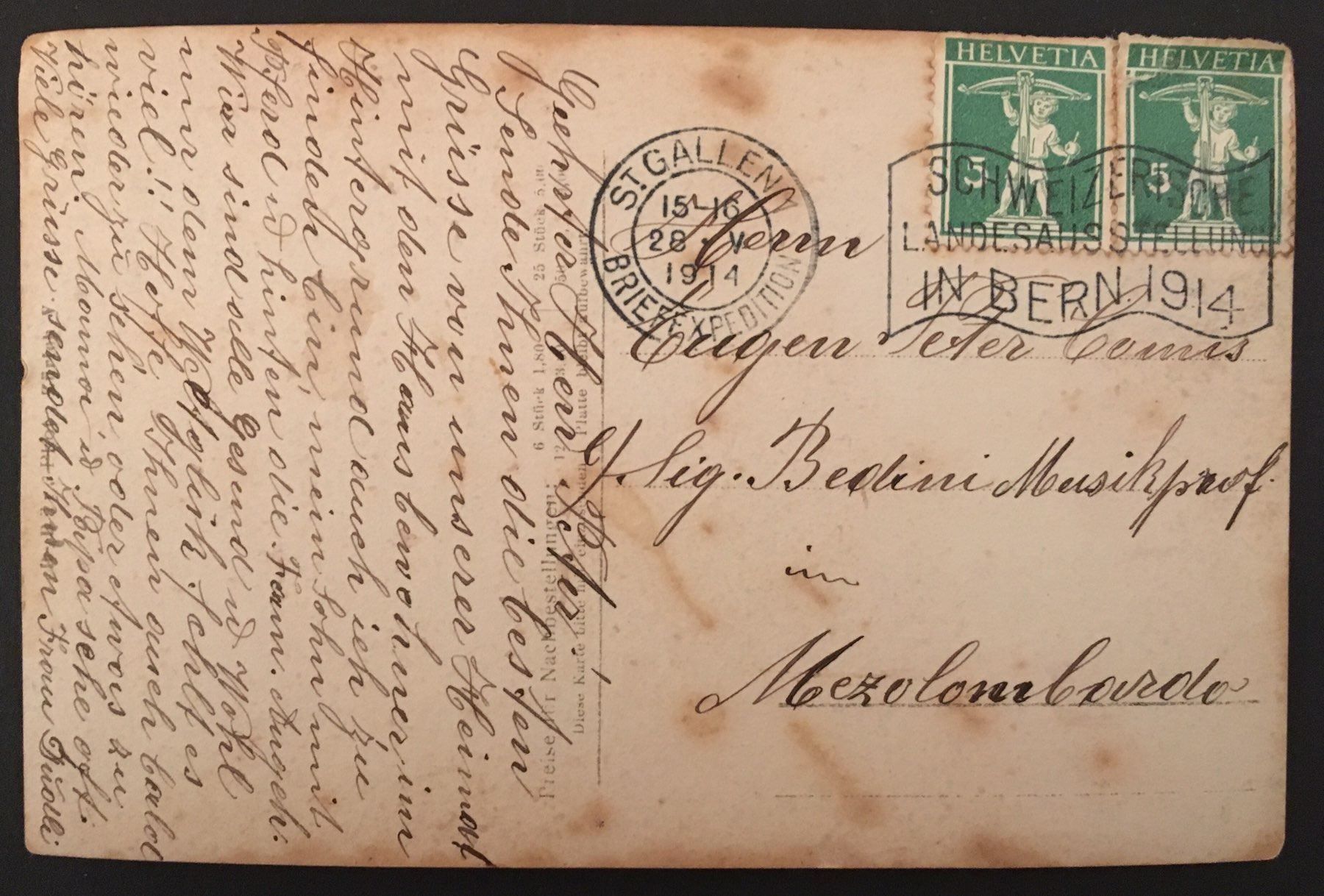 Cartoline postali: Haus mit Bewohner und Pferd 1914 – Usato da Kreuzlingen venduto da Rschweiz1 1