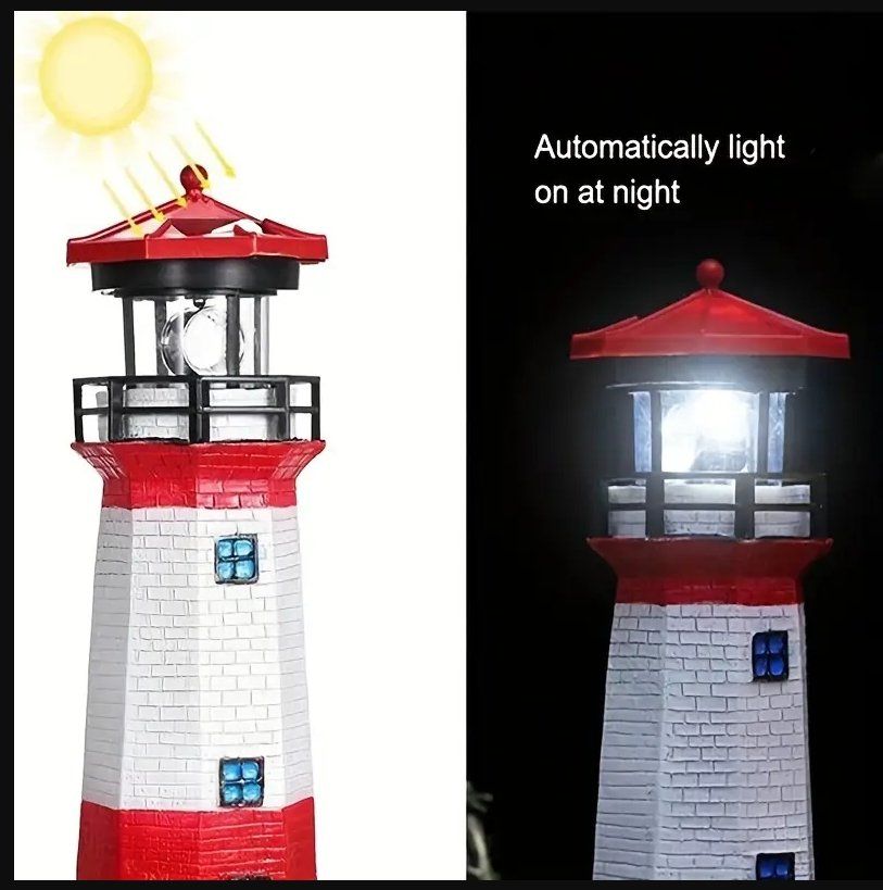 Tutte le decorazioni: Solar Leuchtturm mit rotierendem Reflektor – Nuovo e nell'imballaggio originale da Diepoldsau venduto da preisparadies-ch 6