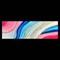 Peinture abstraite couleurs vives moderne 60x20cm 