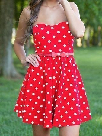 NEUES Sommer Kleid rot-weiss Polka dot Gr. S - 80176