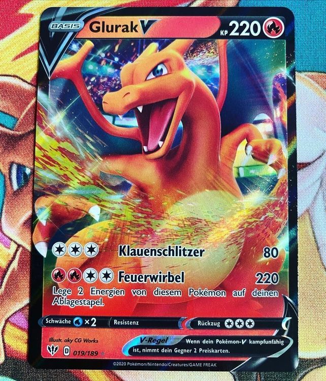 Pokemonkarte Glurak V 019/189 | Kaufen auf Ricardo