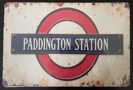 Blechschild rechteckig PADDINGTON STATION Deko Sammler