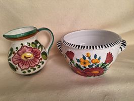 Mittelgrosse Keramikware,Krug, Kanne, Schüssel, Landhausstil