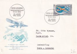 Gedenkpostflug Bern - Locarno 13.VII.1963