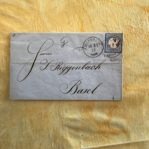 Alle Briefmarken: FALTBRIEF MANNHEIM 1872 7 KREUZER – Gebraucht aus Ostermundigen von wini63 1