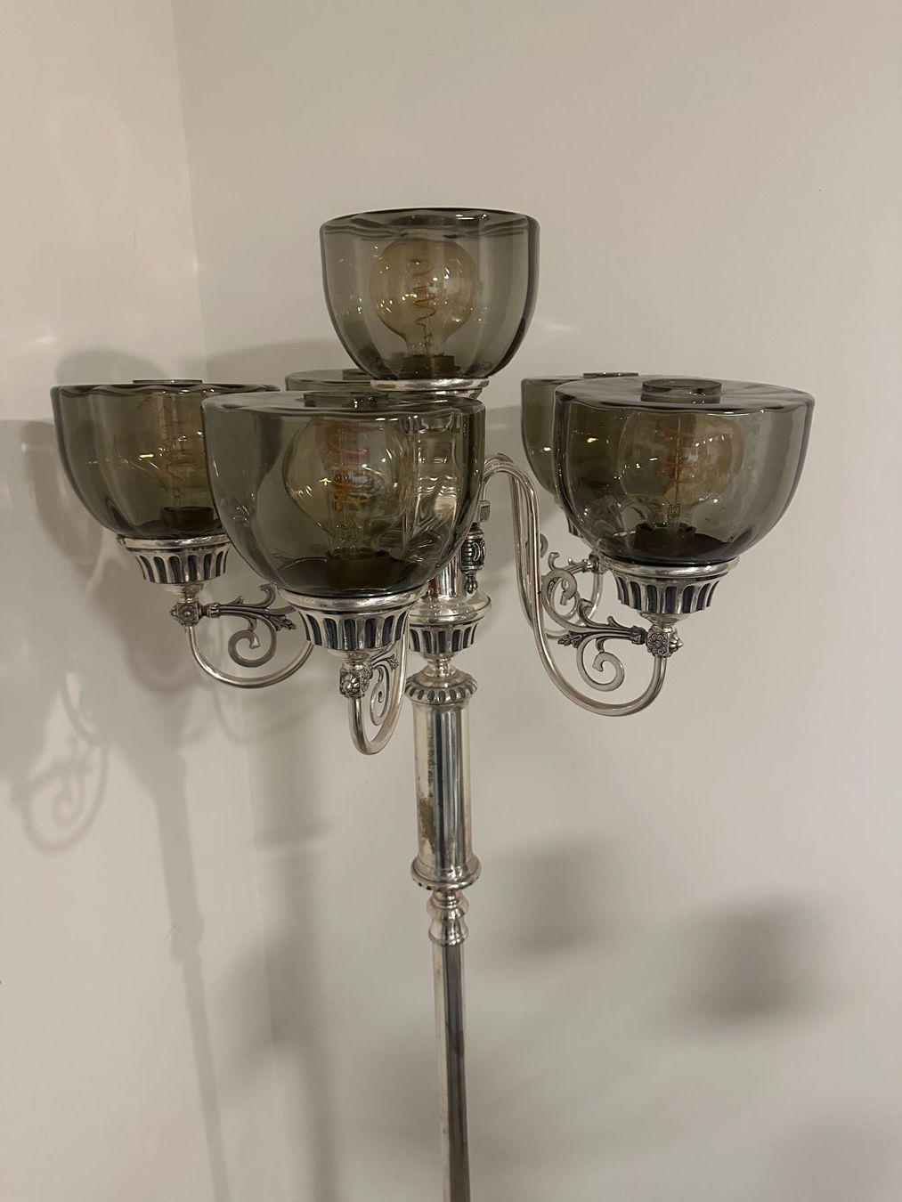 Lampade: Vintage Stehlampe, Lampe, versilbert ca. 164 cm – Usato da Dübendorf venduto da Shineforyou 7