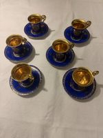 Sammeltassen-Set "Vieux Paris"- Kobaltblau-Golddekor