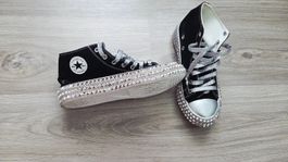 Schwarte Schuhe Gr. 39 mit Strass-Steinen ✨