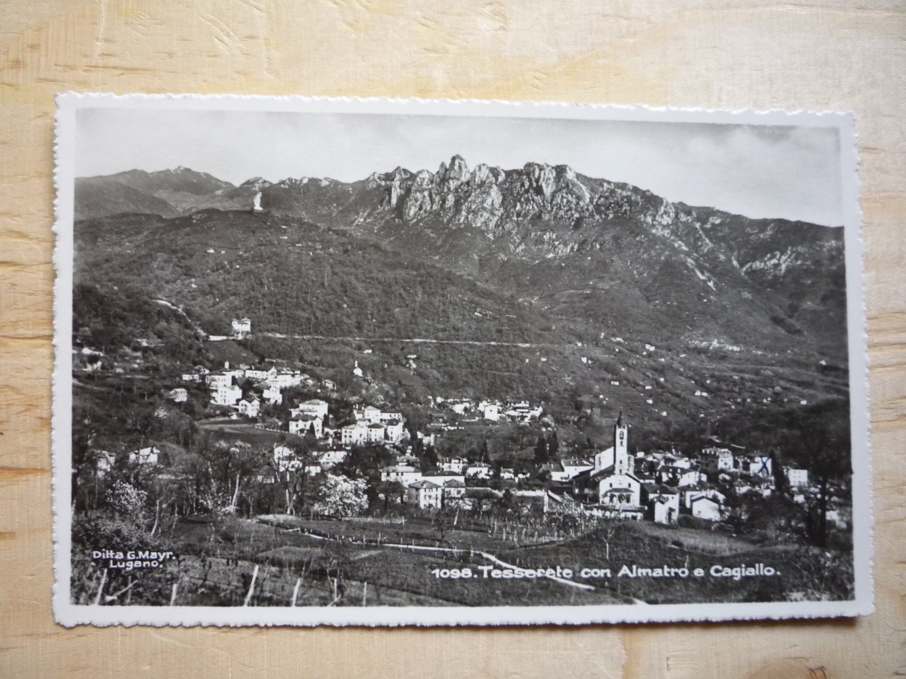 Cartoline postali: Tesserete con Almatro e Cagiallo, 22.IX.47 – Usato da Rieden SG venduto da Brockehuesli