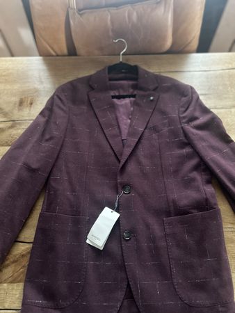 Mango Blazer Bordeaux kariert – NEU mit Etikett – Windowpane