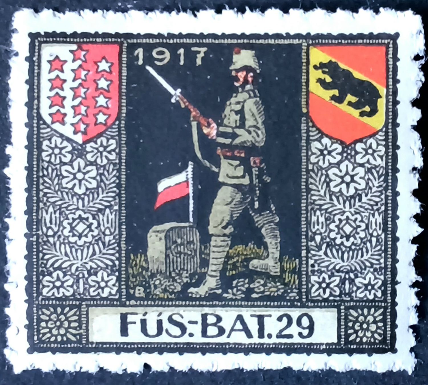 Tutti i francobolli: Füsilier Bat 29, 1.WK, Wi 3.Div 73 – Usato da Niederuzwil venduto da LichtPhil