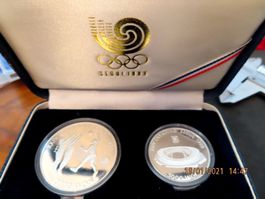 1988 Seoul Olympiade 2 Münzen Silber