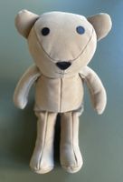 Handgemachter Teddybär aus echtem Leder - Grau