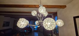 Kronleuchte LED Edelstahl Chrom 9 Leuchten