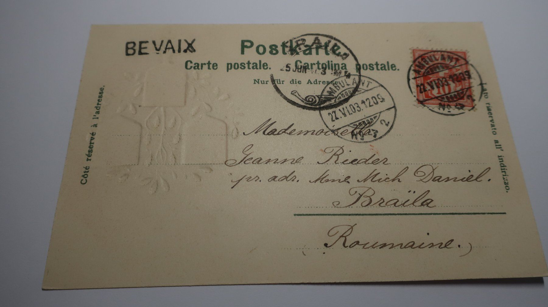 Cartoline postali: Neuchâtel.  Monument de la République. 1903 – Usato da Cormoret venduto da Pascalll2001 4