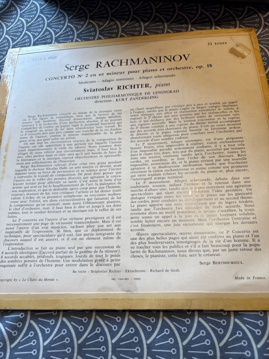 Dischi in vinile: Disque vinyle Rachmaninov Concerto no 2  – Usato da Ste-Croix venduto da choupy60 4