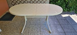 Gartentisch Oval weiss ausziehbar