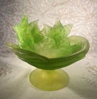 Coupelle pâte de cristal DAUM France décors lierre