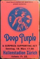 Rusty Blechschild-DEEP PURPLE-ZUERICH - 30 x 40 cm