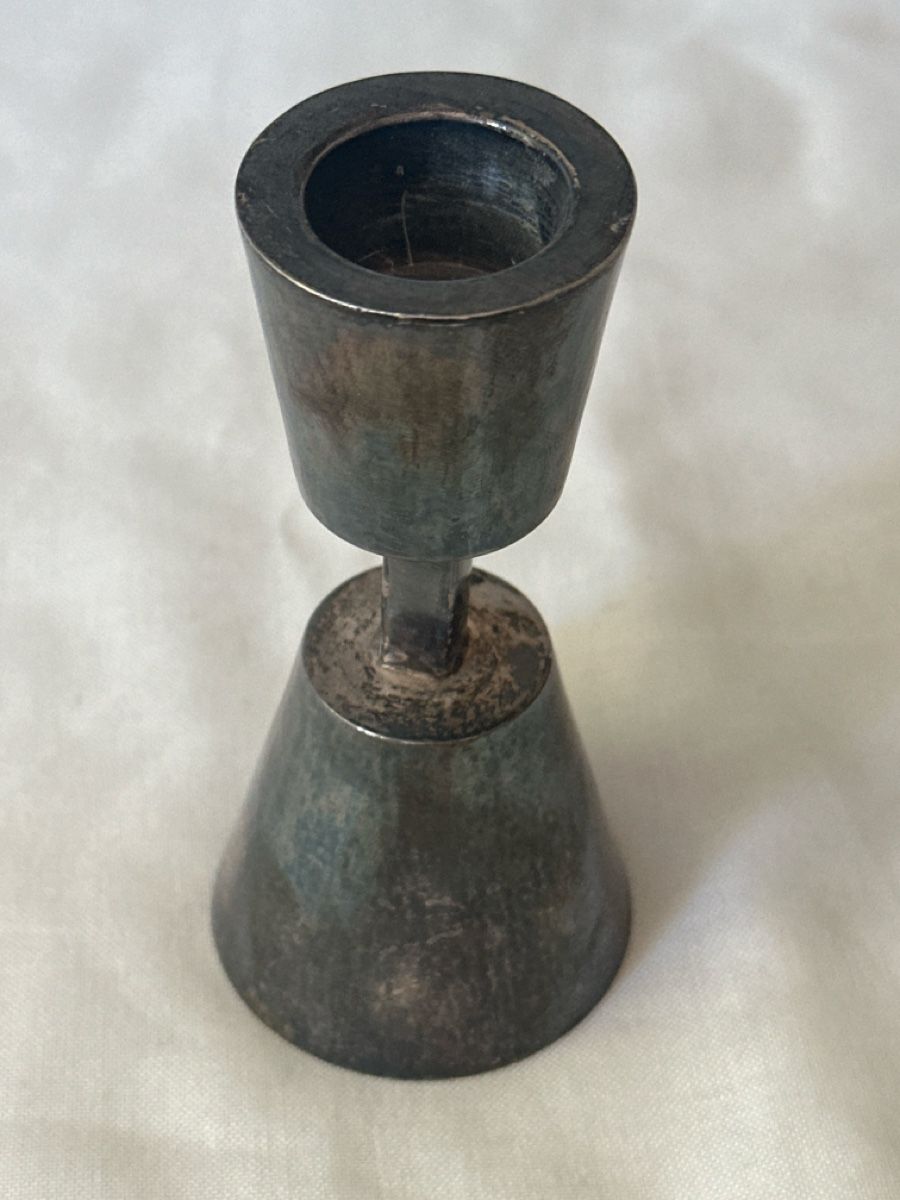 Portacandele: Kerzenständer Retro Metall evt. Versilbert ca 11,5cm – Usato da Zürich venduto da Chaeffeler 5