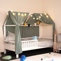 20776 - Kinderbett 90x200cm WOBO - Hausbett Bett WEISS