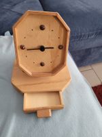 Holzuhr mit Schublade, Vintage Look, selten