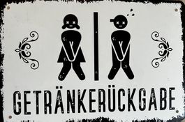 Blechschild Getränkerückgabe Toilettenschild Bar Party Bier